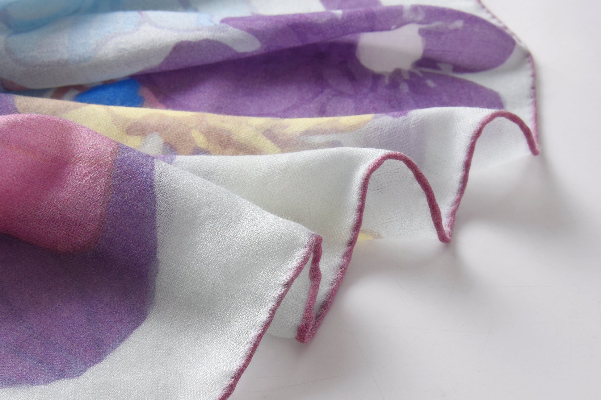 Spring Garden Cashmere Scarf in Blue