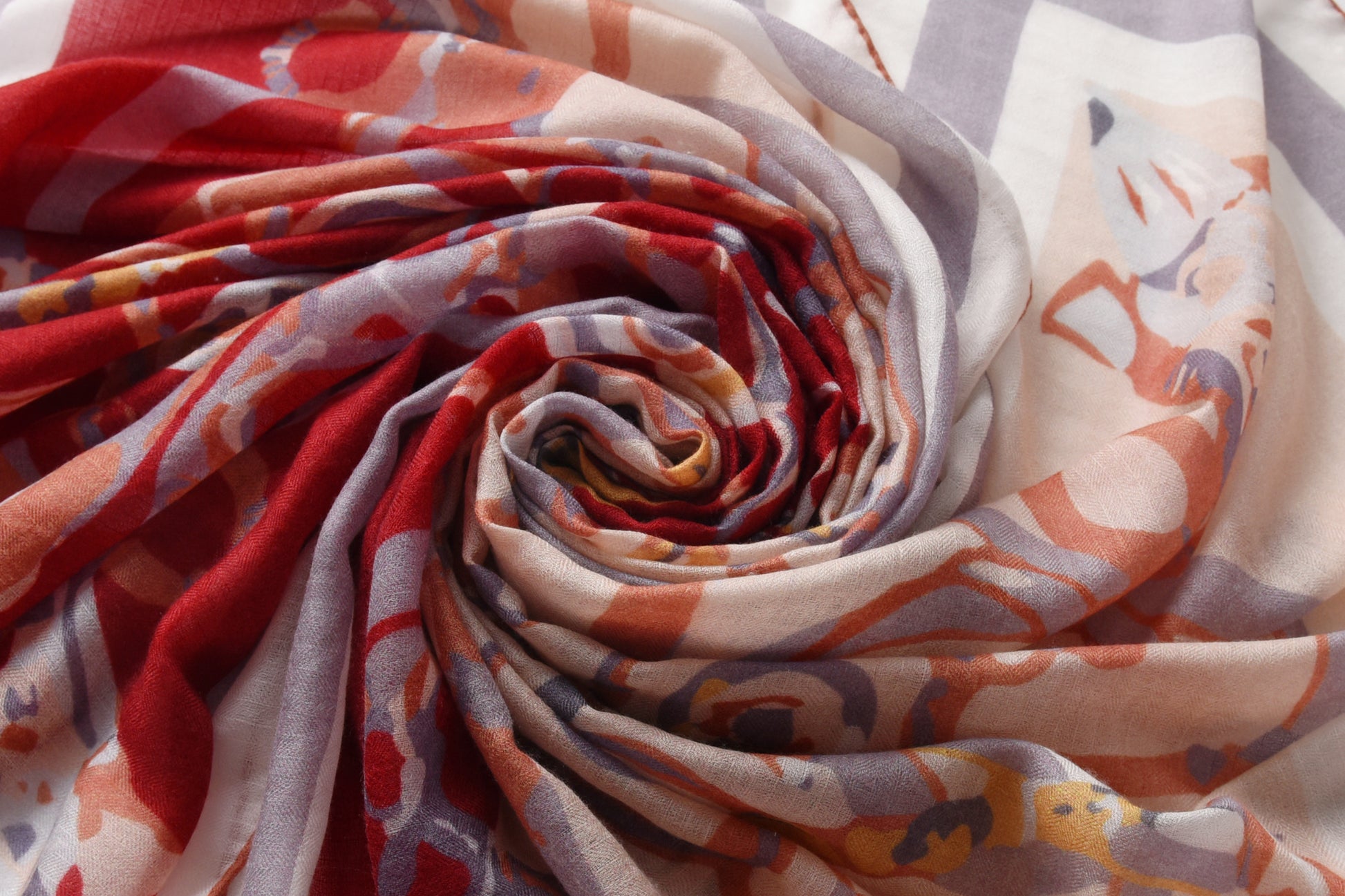 Equestrian Buckle dual color Cashmere Scarf in Red and Blue