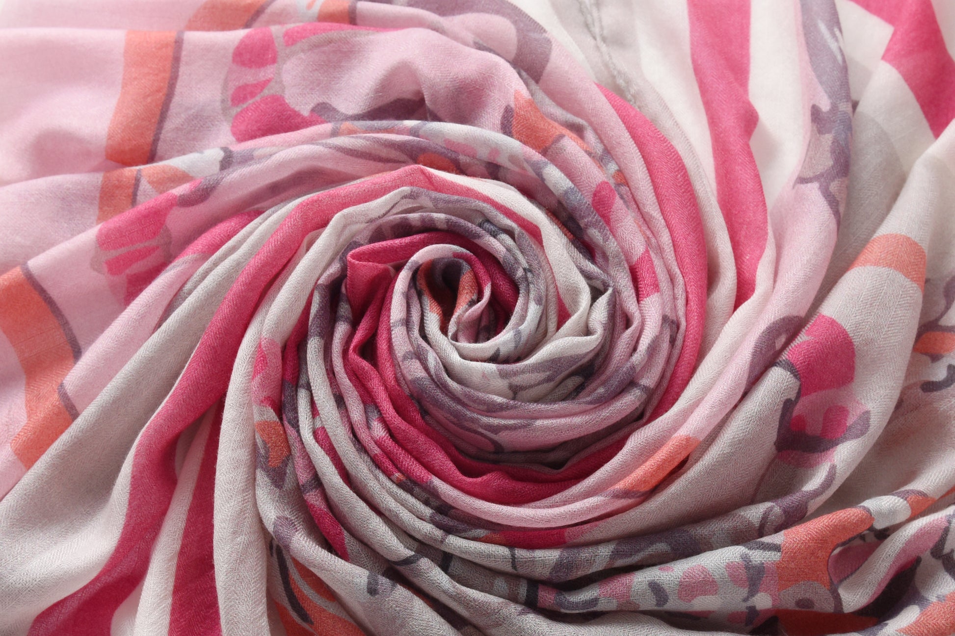 Equestrian Buckle dual color Cashmere Scarf in Pink