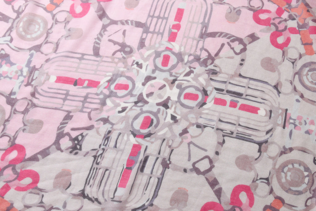 Equestrian Buckle dual color Cashmere Scarf in Pink