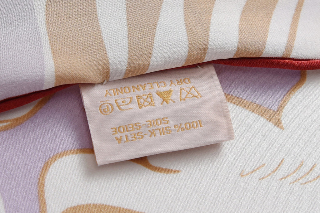Performance Horses - Silk Scarf in Beige & Purple