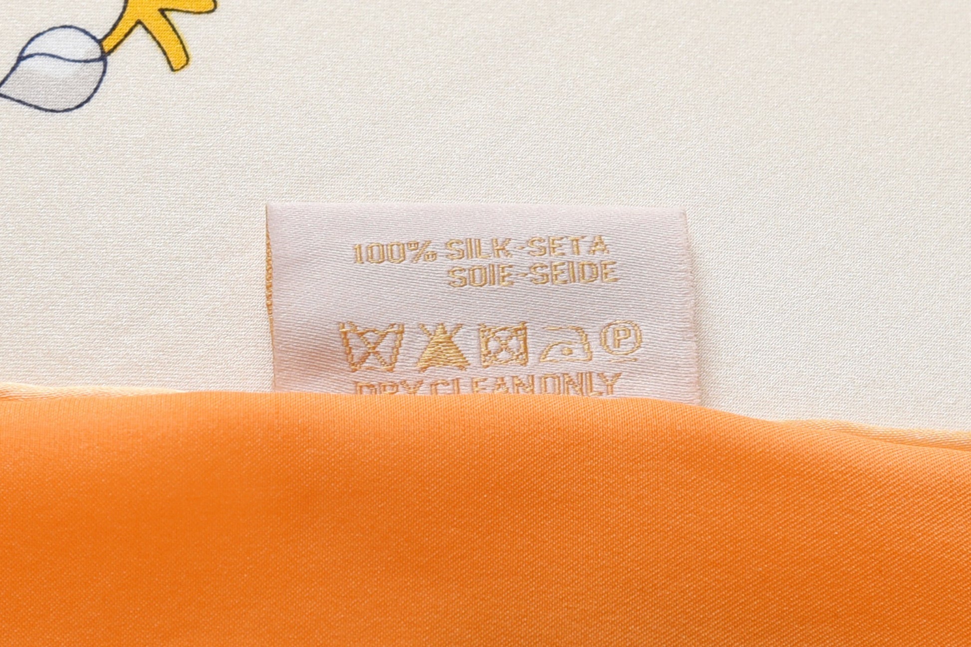 Rabbits in Rose Garden - Silk Scarf in Orange