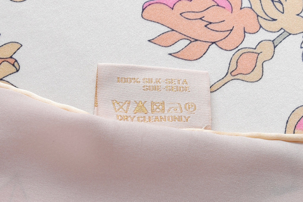 Rabbits in Rose Garden - Silk Scarf in Pink