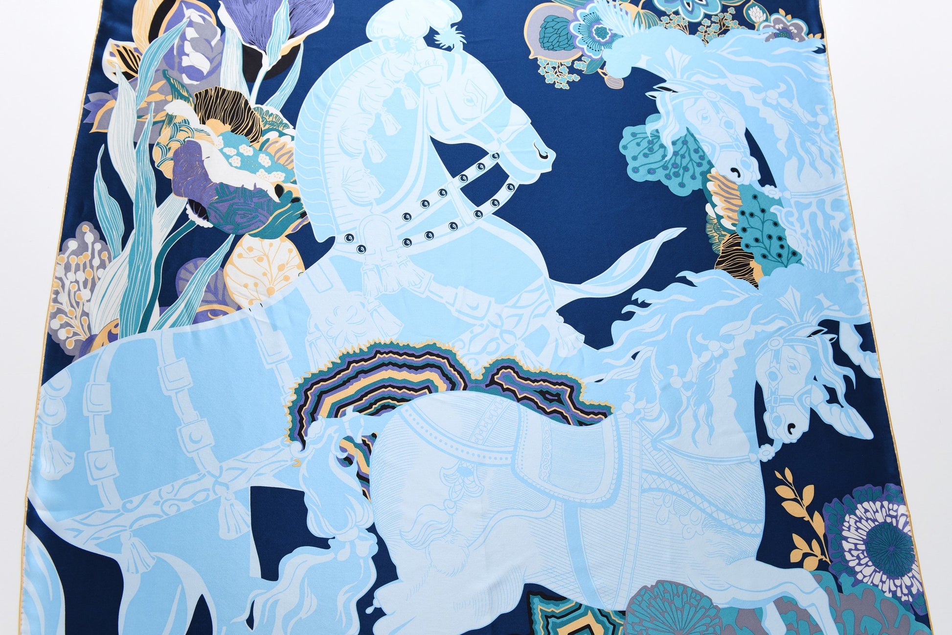 Performance Horses - Silk Scarf in Blue