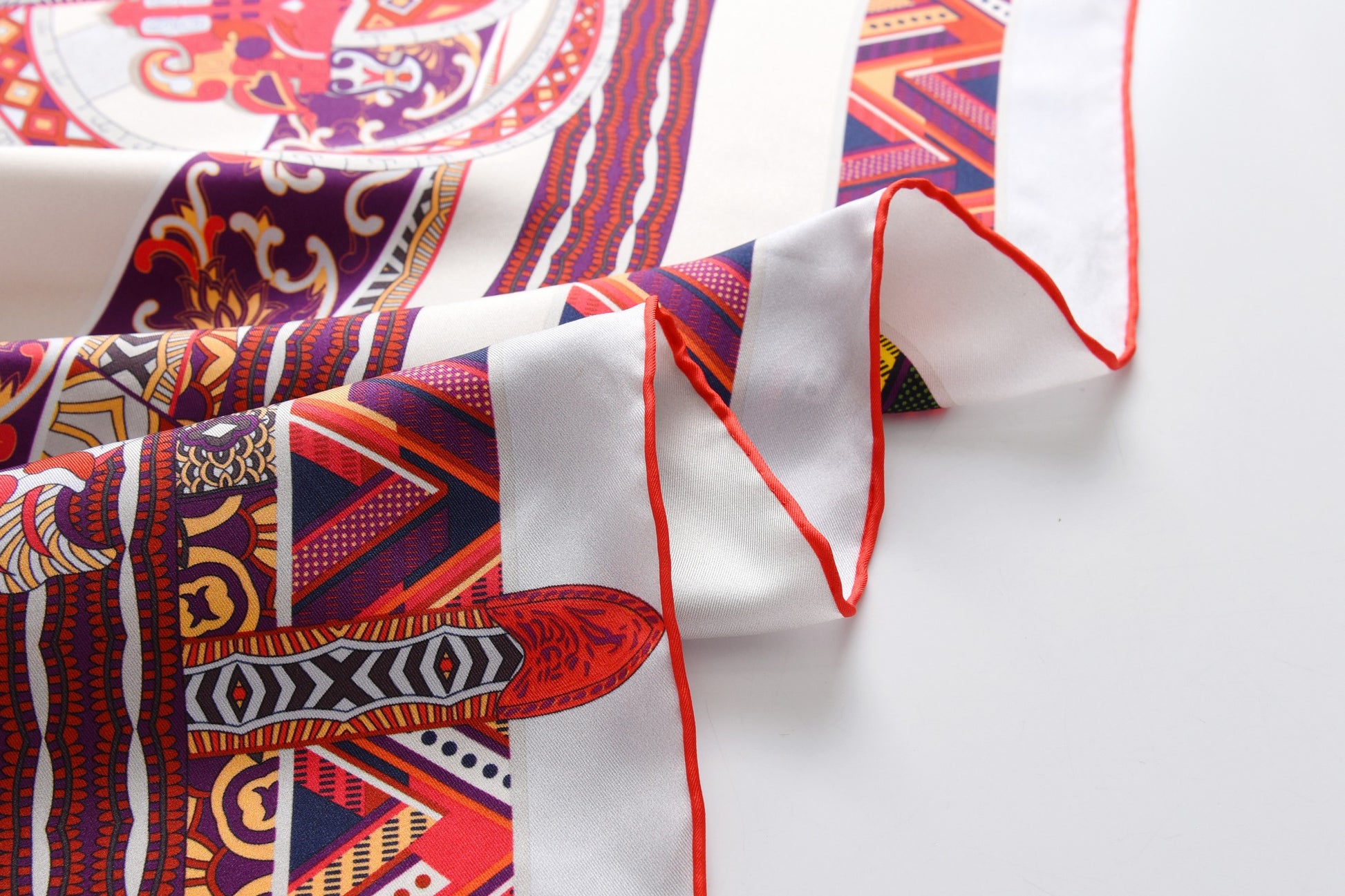 Traditions - Double Sided Silk Scarf in Red & Green
