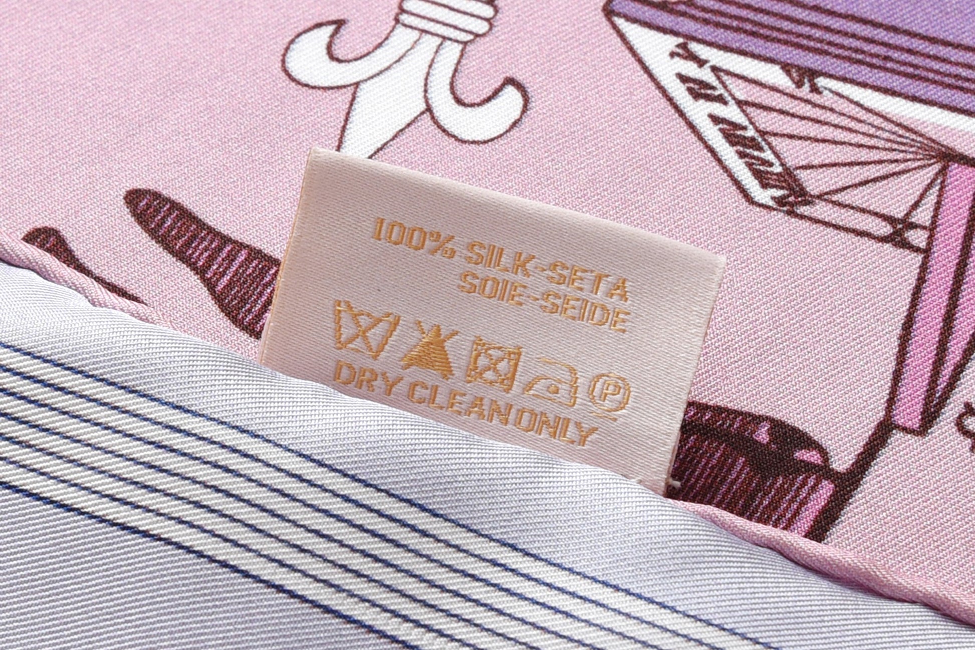 Compass of Voyage - Double Sided Silk Scarf in Pink & Purple