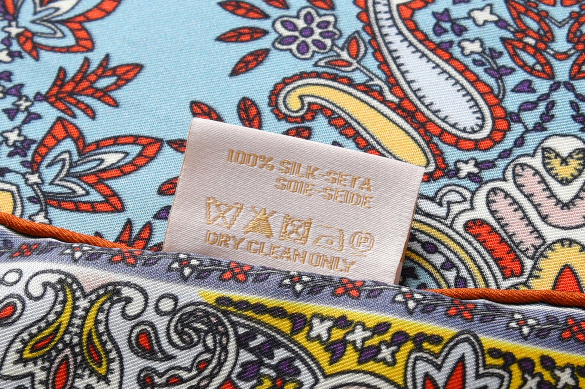 Paisley - Double Sided Silk Scarf in blue & purple