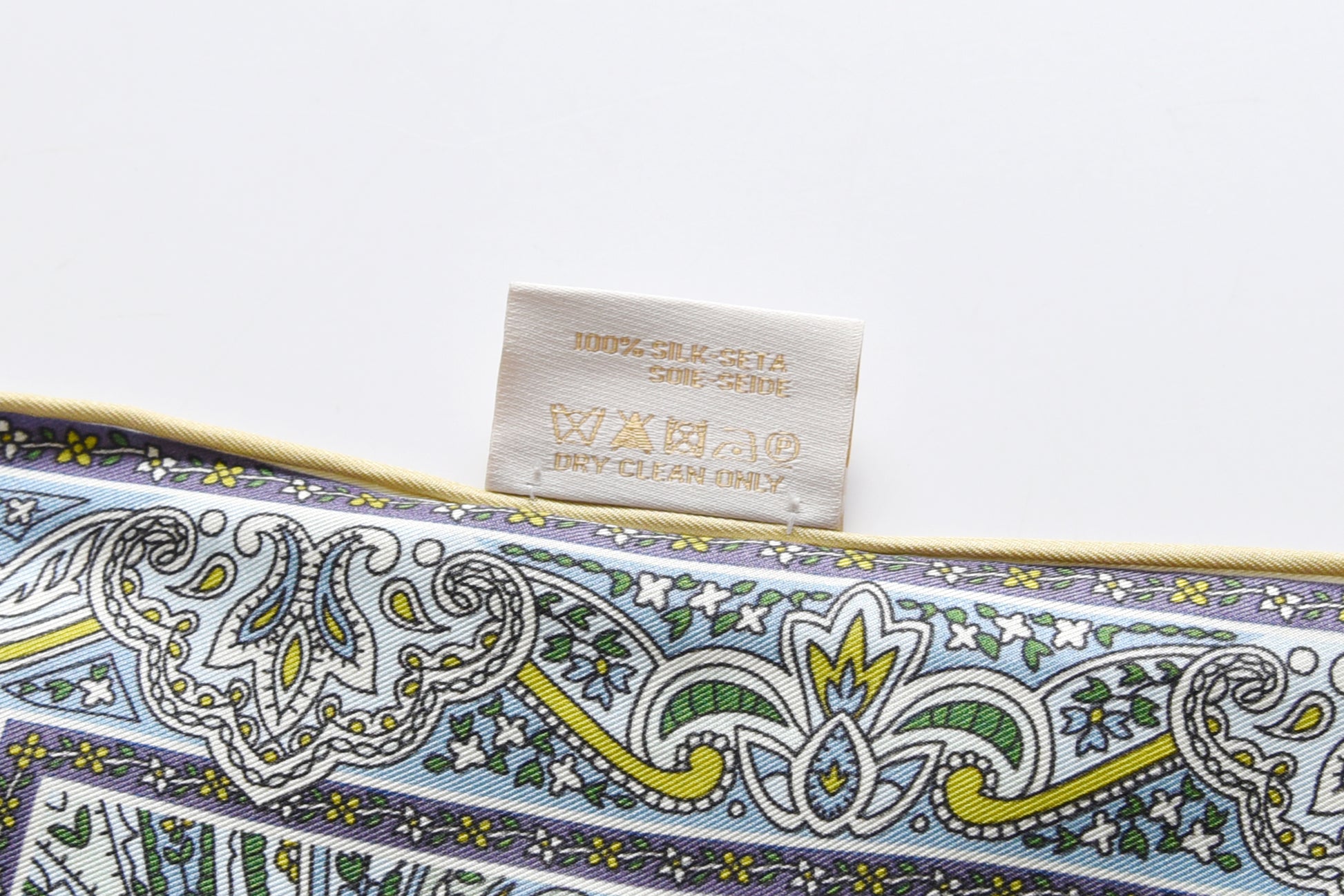 Paisley - Double Sided Silk Scarf in Green & Puple