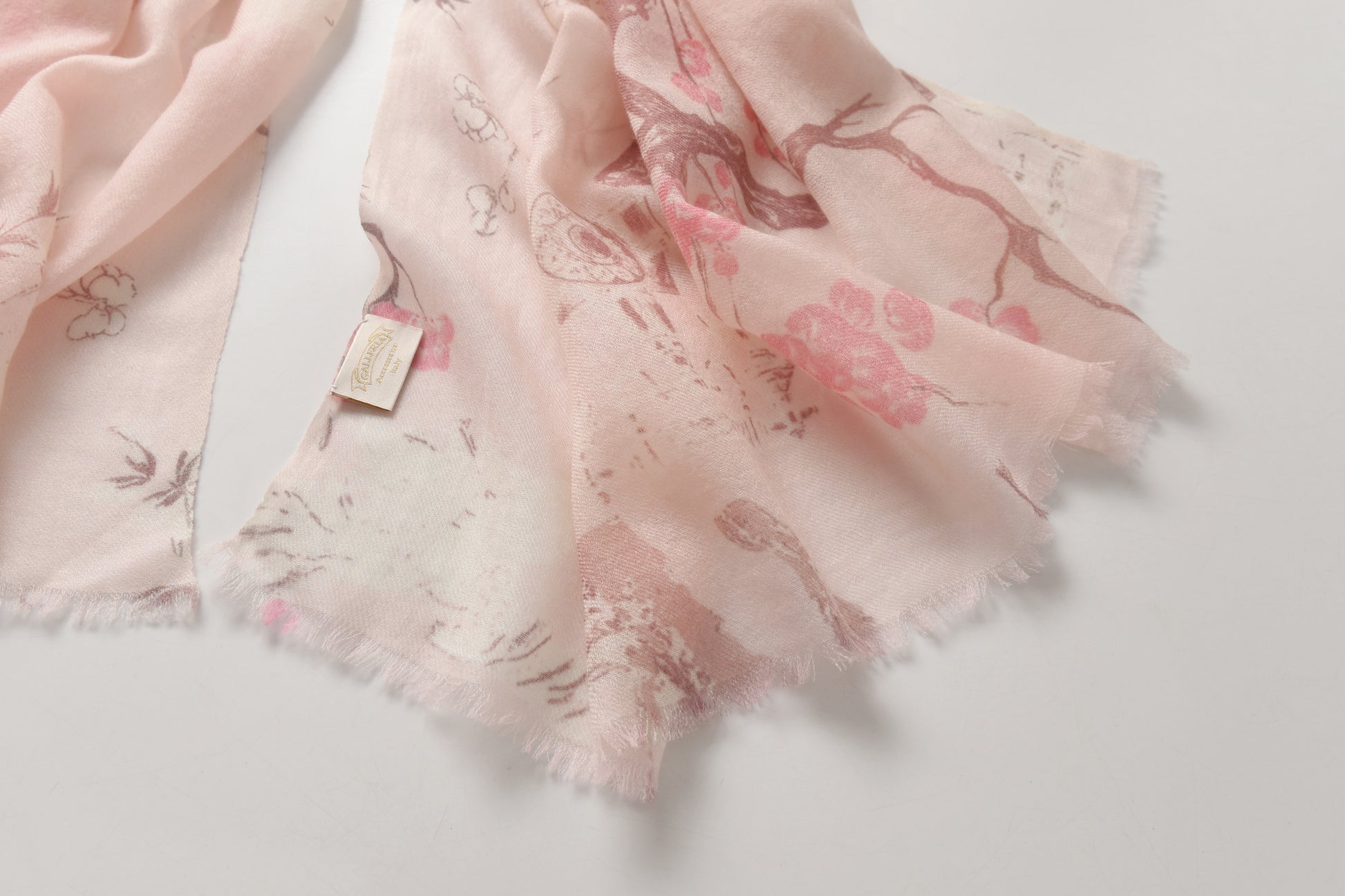 Plum Blossom in Spring Pink Cashmere Scarf