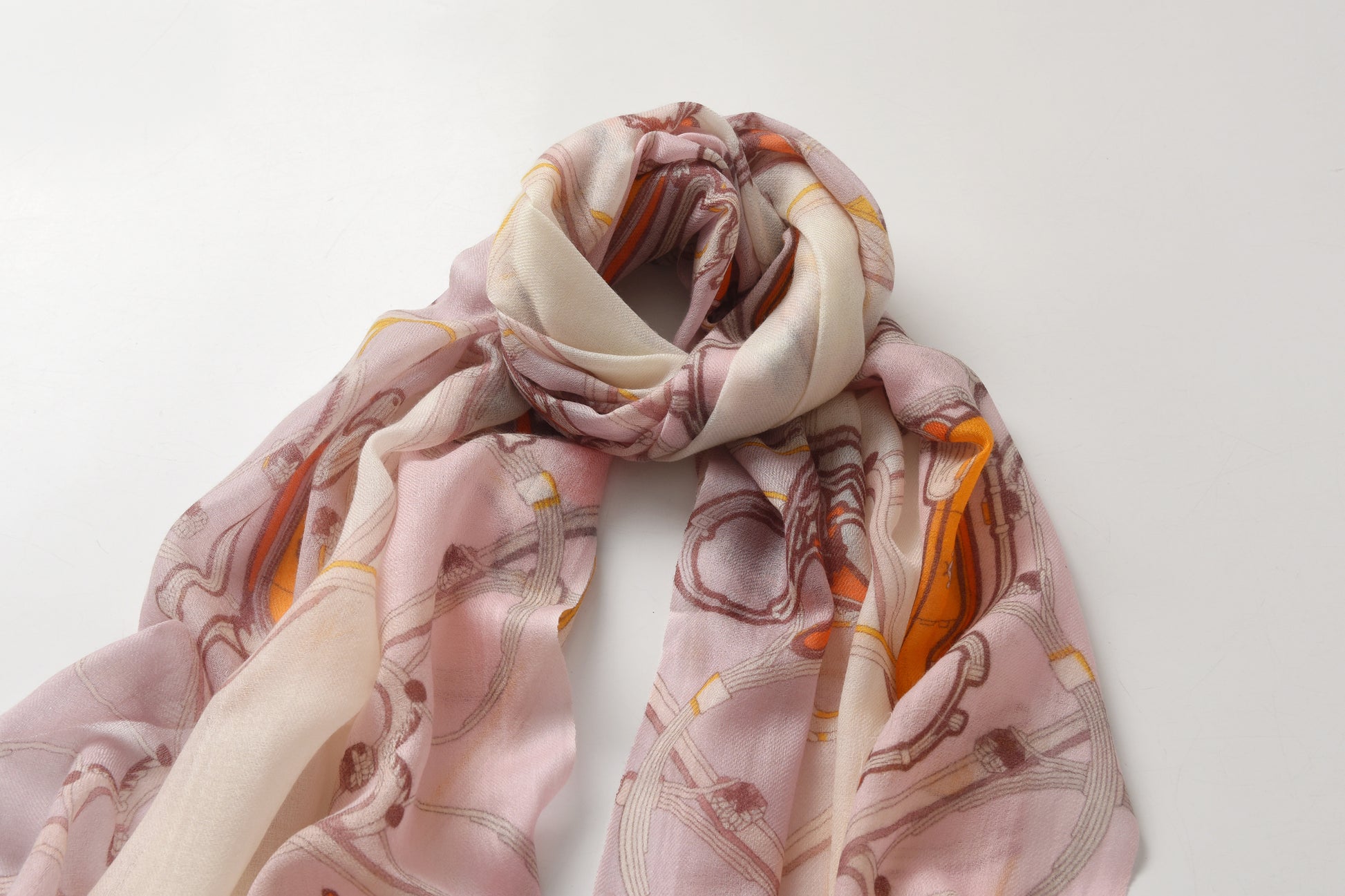 Royal Carriage in Grey & Pink Cashmere Scarf