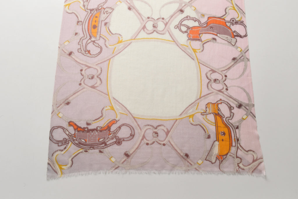 Royal Carriage in Grey & Pink Cashmere Scarf
