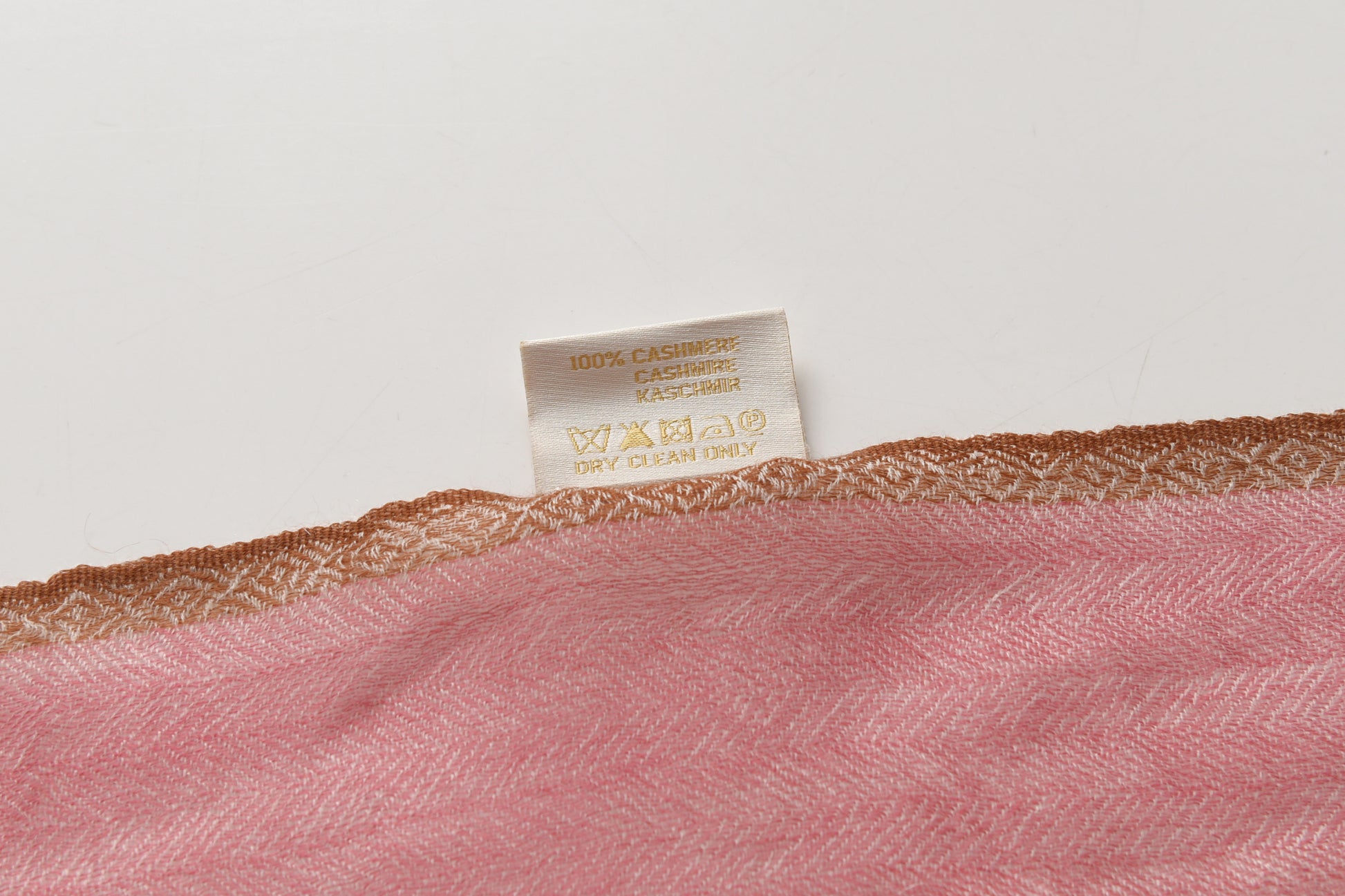 Mauve and Pink Cashmere Scarf with Brown Lining