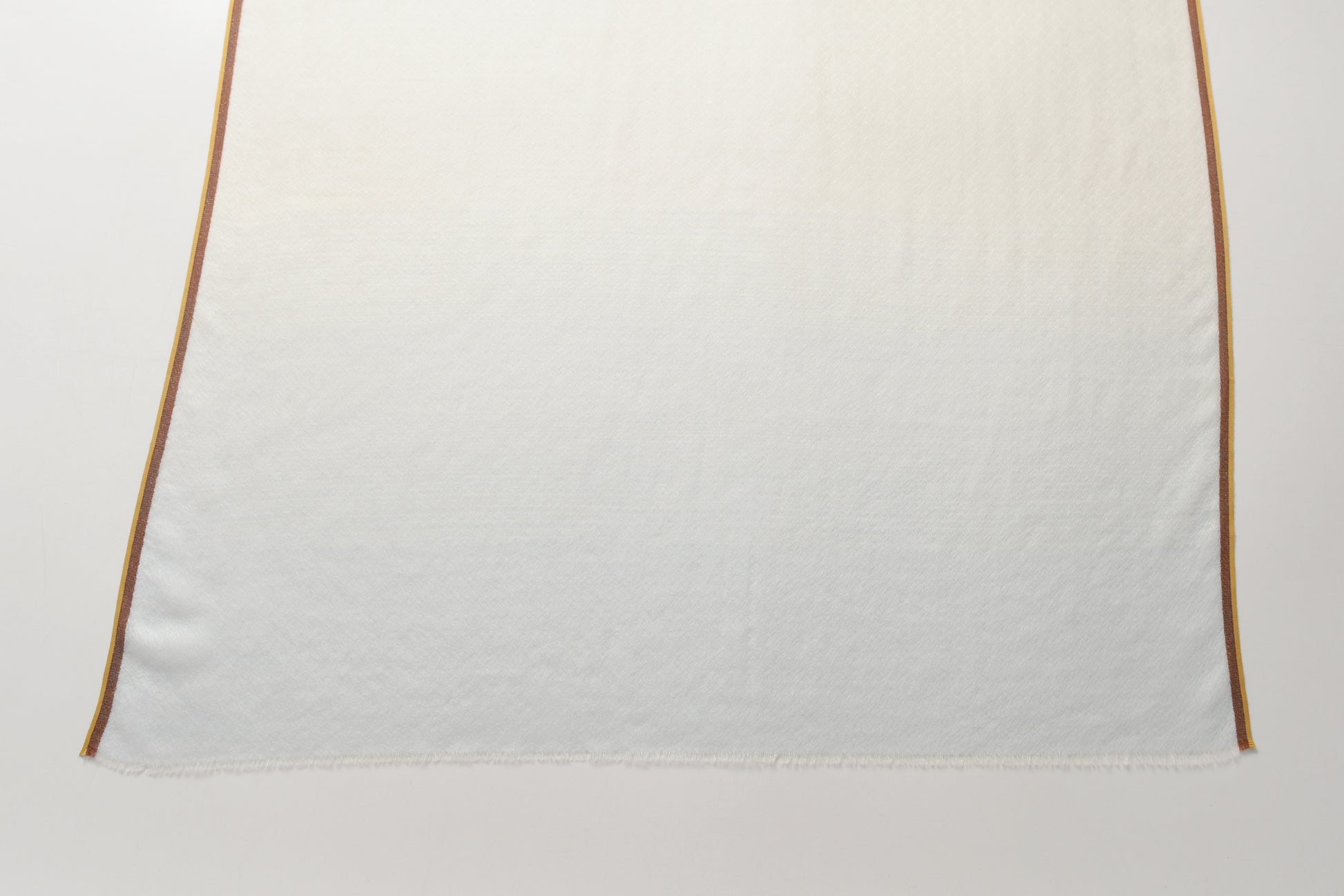 Ombre Ivory & Blue Cashmere Scarf with Brown Lining