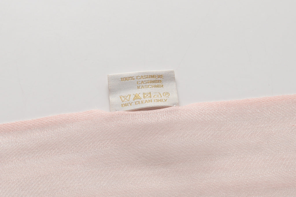 Pink and Ivory Hues Cashmere Scarf with Brown Lining