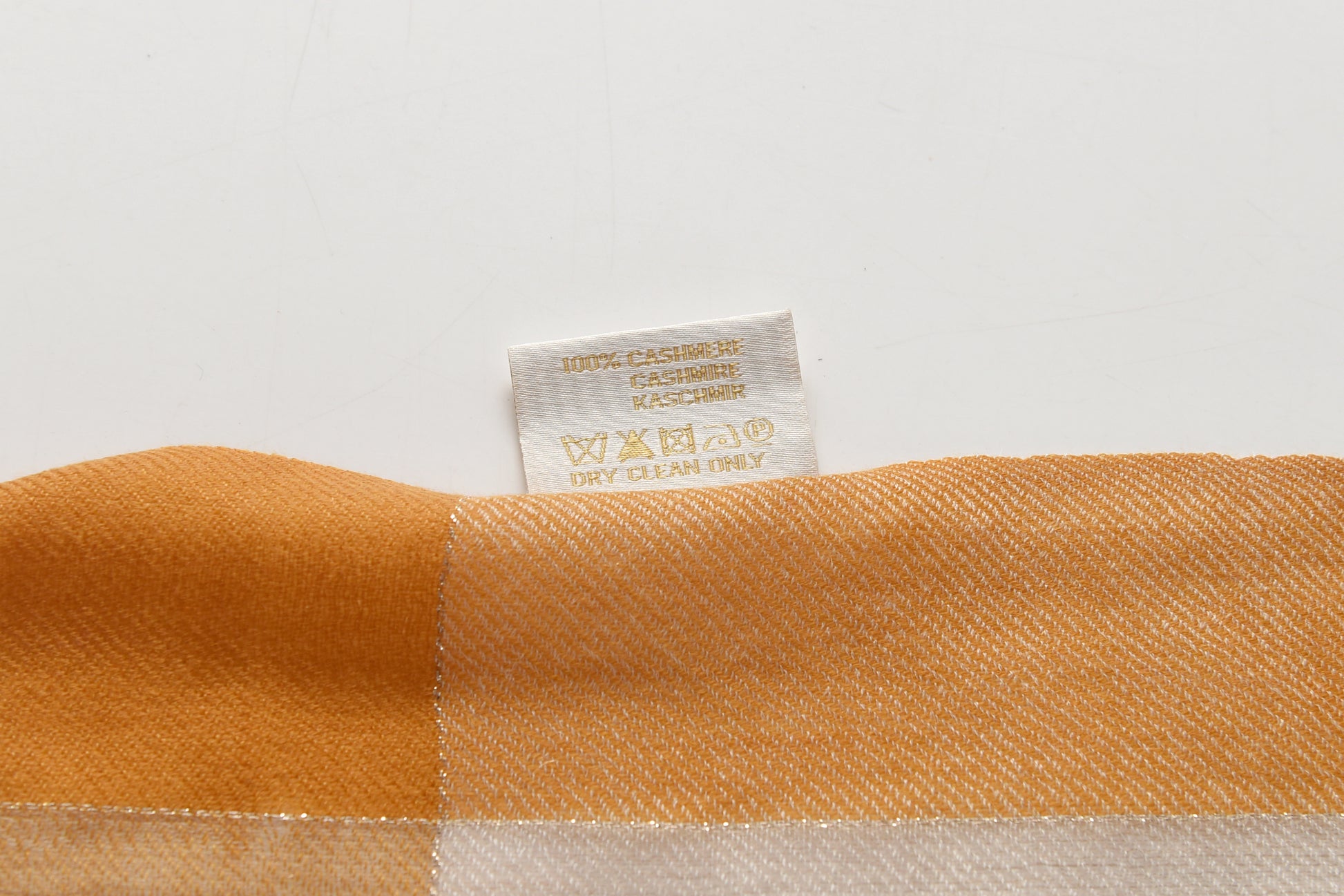 Blue & Neutral Gradient Cashmere Scarf with Brown Lining