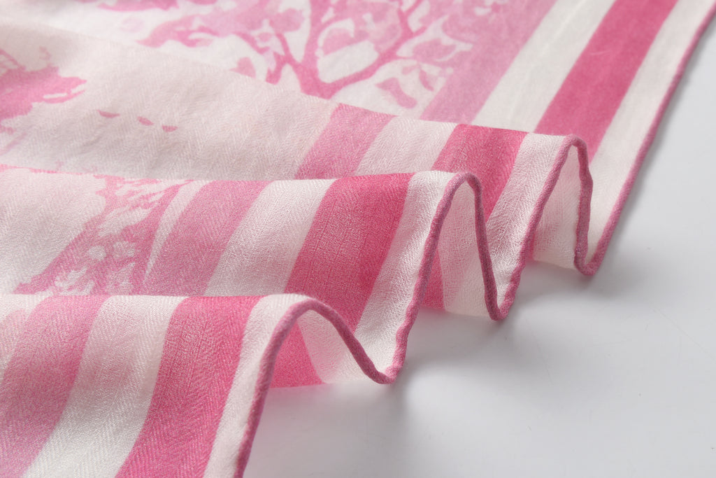 Equestre con Gatto Pink Toile Cashmere Scarf