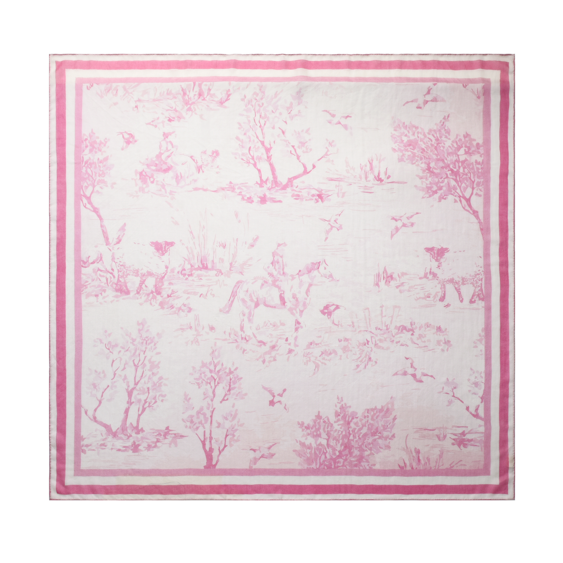 Equestre con Gatto Pink Toile Cashmere Scarf