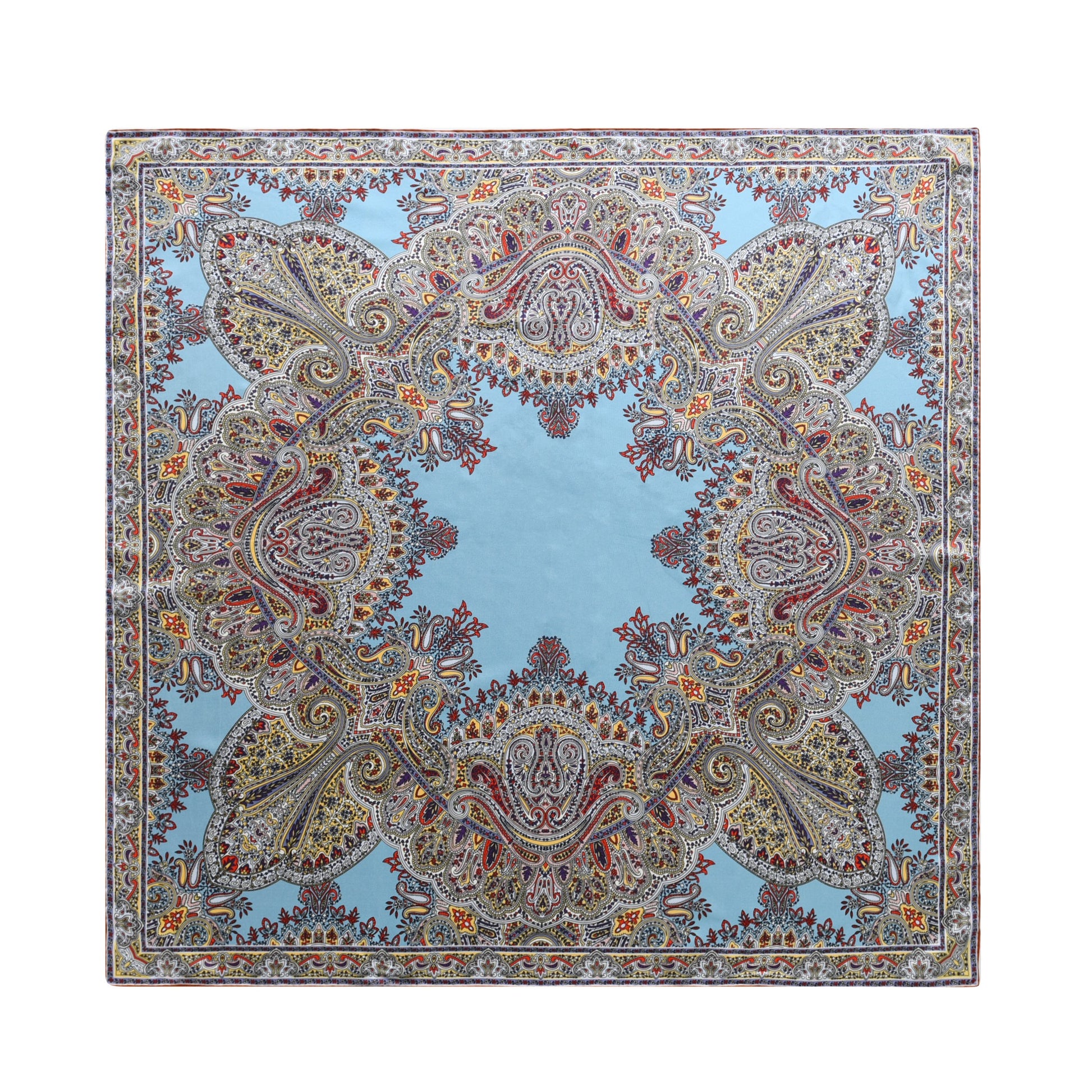 Paisley - Double Sided Silk Scarf in blue & purple