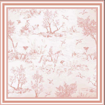 Equestre con Gatto Coral Toile Cashmere Scarf