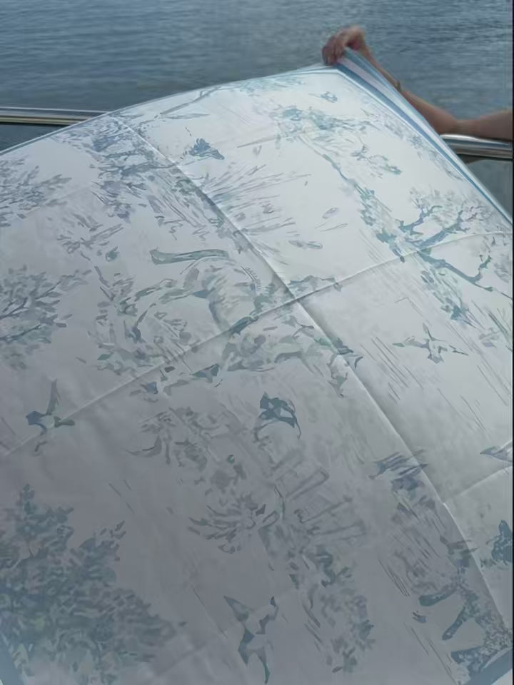 Equestre con Gatto Light Blue Toile Silk Scarf